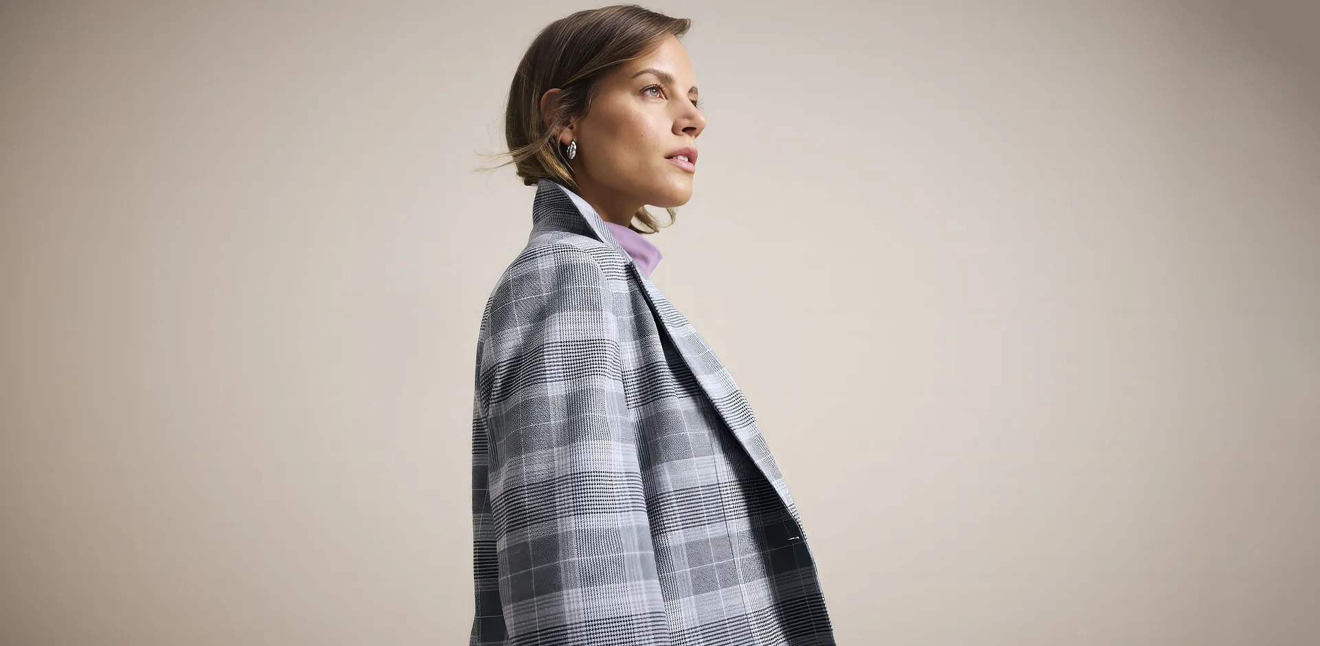Trendy - Oversized blazer - sort rutete