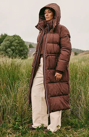 Dame - Vattert kåpe i vannavvisende materiale - mørkebrun