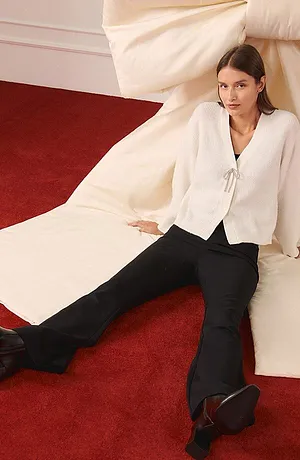 Dame - Kort cardigan - naturhvit