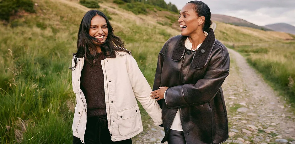 Dame - Vattert twilljakke - naturbeige