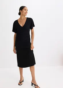 Kjole i ribbet jersey med rynking i siden, bonprix Kjole i ribbet jersey med rynking i siden, bonprix