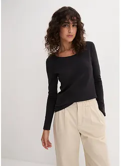 Langermet topp i 100% økologisk bomull, bonprix Langermet topp i 100% økologisk bomull, bonprix