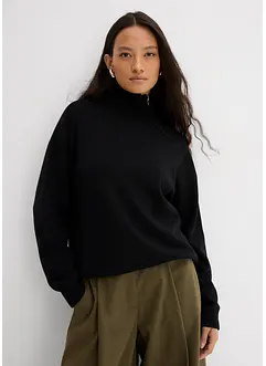 Genser i viskosemiks med glidelås i halsen, bonprix Genser i viskosemiks med glidelås i halsen, bonprix