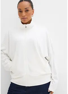 Sweatshirt med glidelås i behagelig Punto di Roma-materiale, bonprix Sweatshirt med glidelås i behagelig Punto di Roma-materiale, bonprix