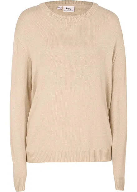 Strikket genser med rund hals