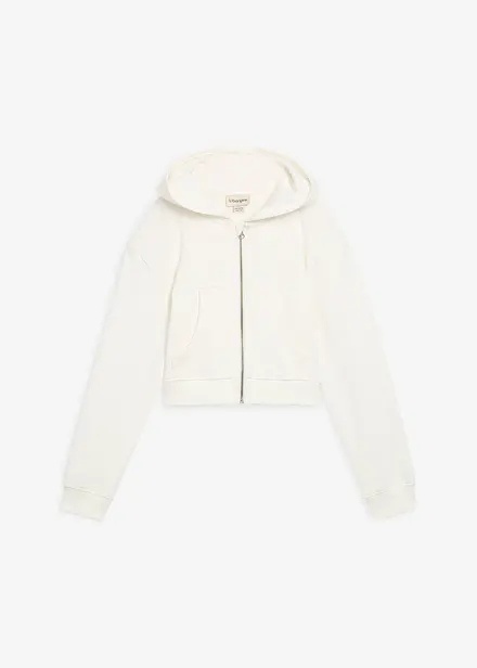 Sweatjakke med hette av 100% økologisk bomull