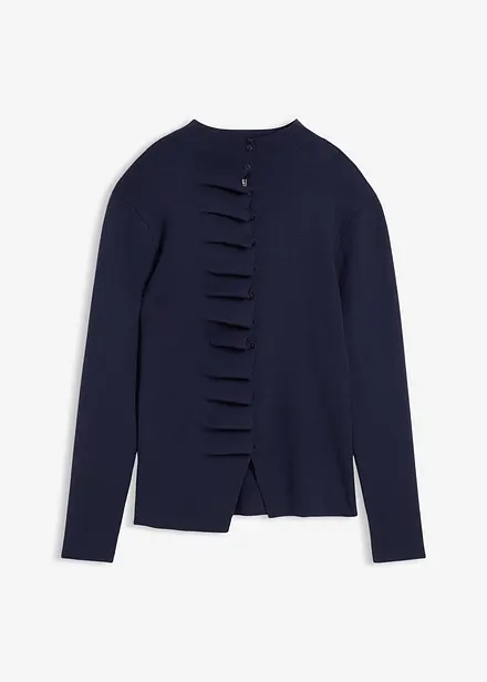 Finstrikket jakke i myk viskosemiks