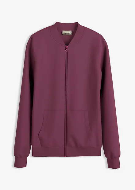 Sweatshirt i scuba-materiale med glidelås