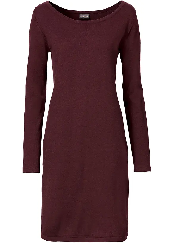 Strikkekjole i ledig snitt, bonprix