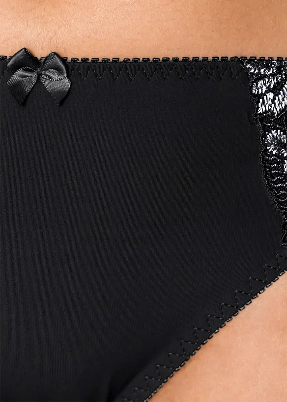 Truse med nydelig broderi (2-pack), bonprix