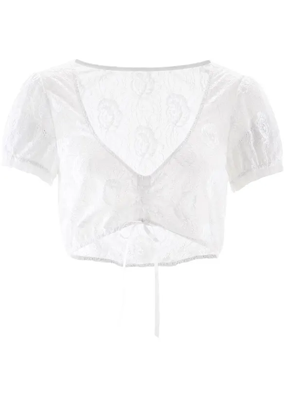 Tyrolerbluse i blondemateriale, bonprix