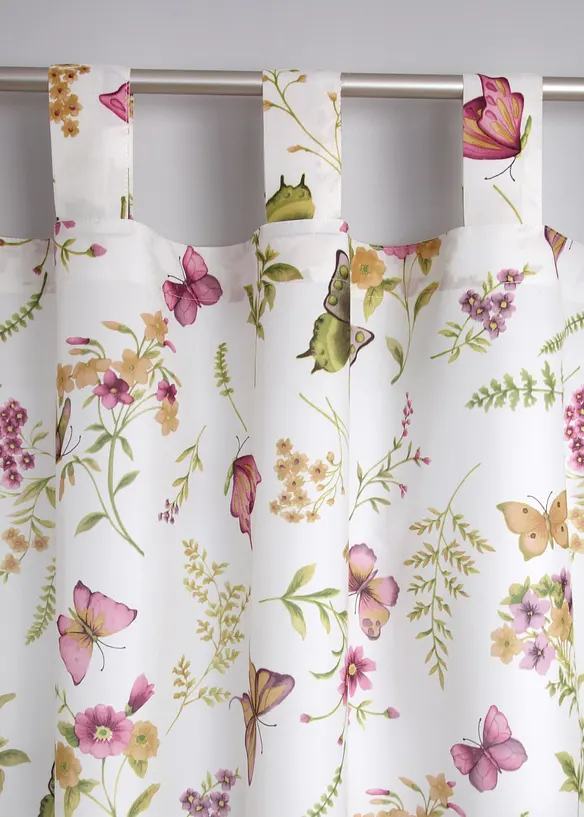 Mikrofibergardin med vår-print (1-pack), bonprix