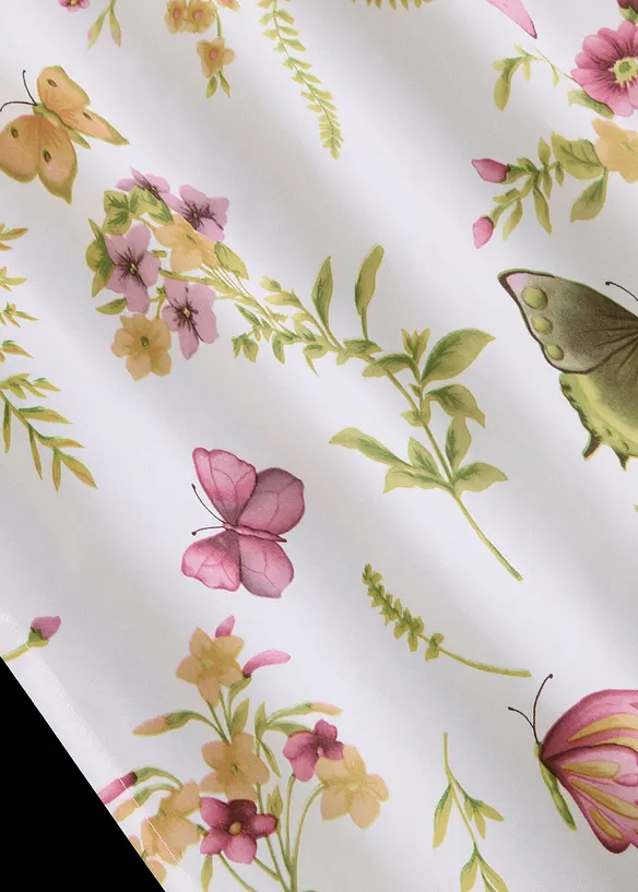 Mikrofibergardin med vår-print (1-pack), bonprix