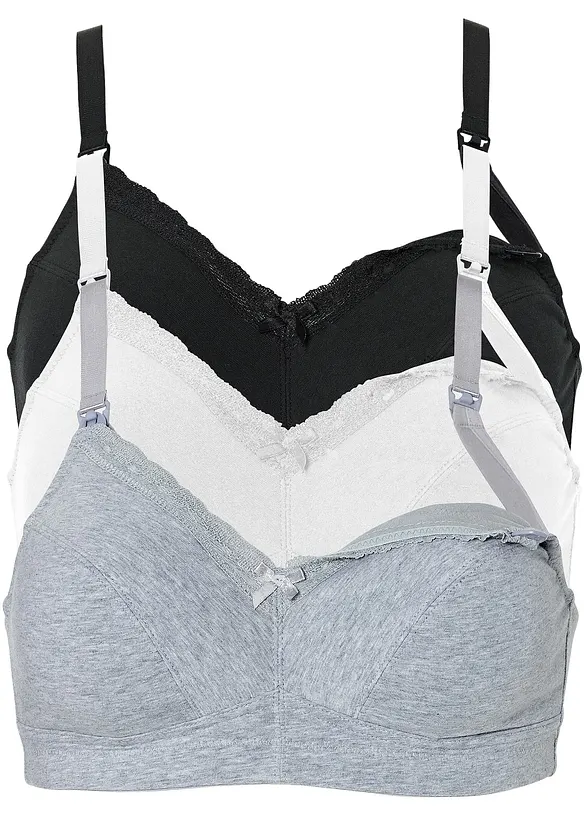 Amme-BH uten spiler med økologisk bomull (3-pack), bonprix