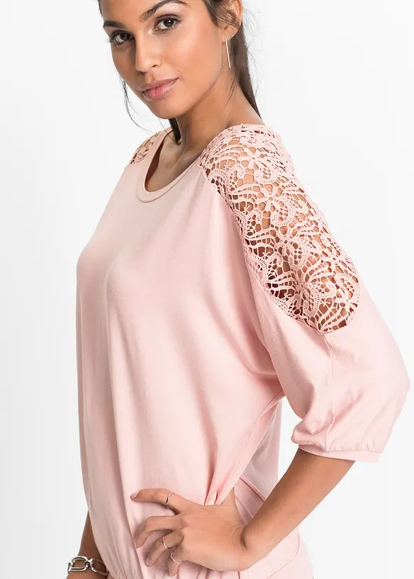 Oversized topp i viskosemiks, bonprix