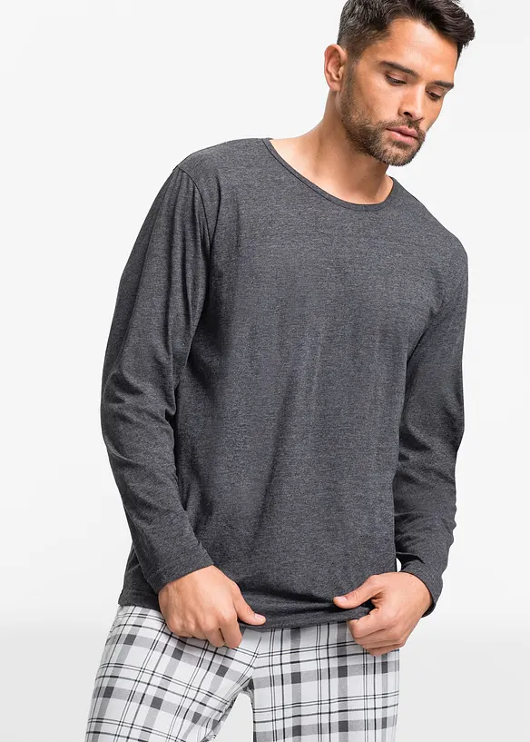 Pyjamas med økologisk bomull og lange ermer, bonprix