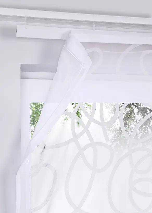 Transparent liftgardin med print, med resirkulert polyester, bonprix