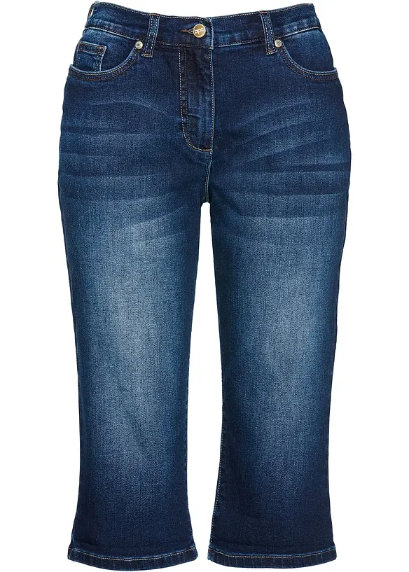 Bermudashorts i denim Mid Waist, komfortlinning, bonprix