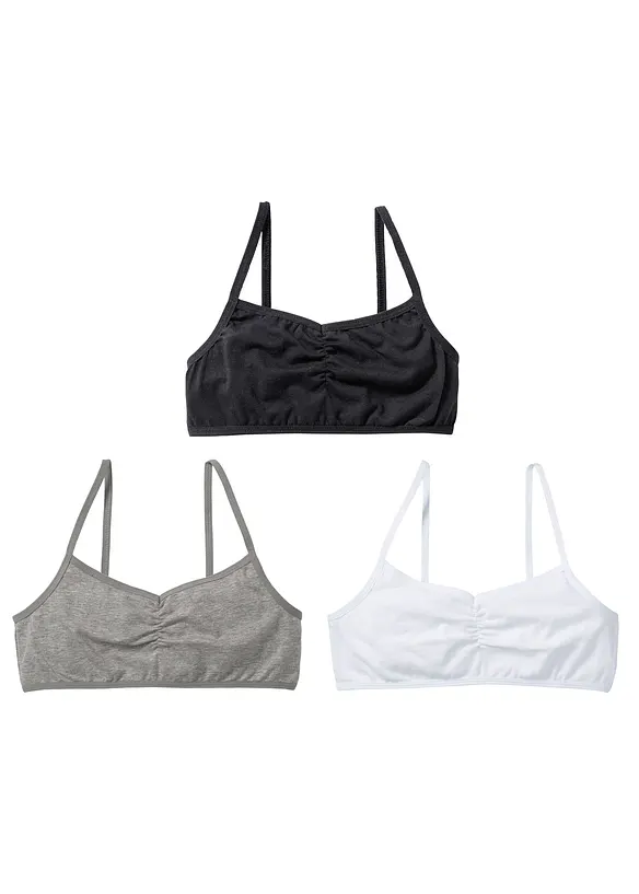 BH-topp med myk økologisk bomull (3-pack), bonprix