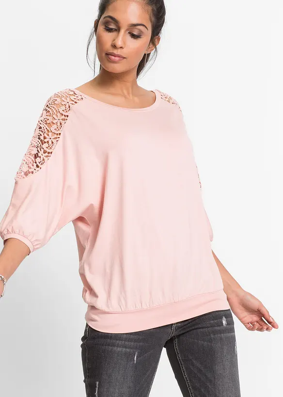 Oversized topp i viskosemiks, bonprix