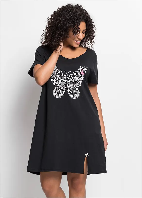 Kort nattkjole i økologisk bomull, bonprix