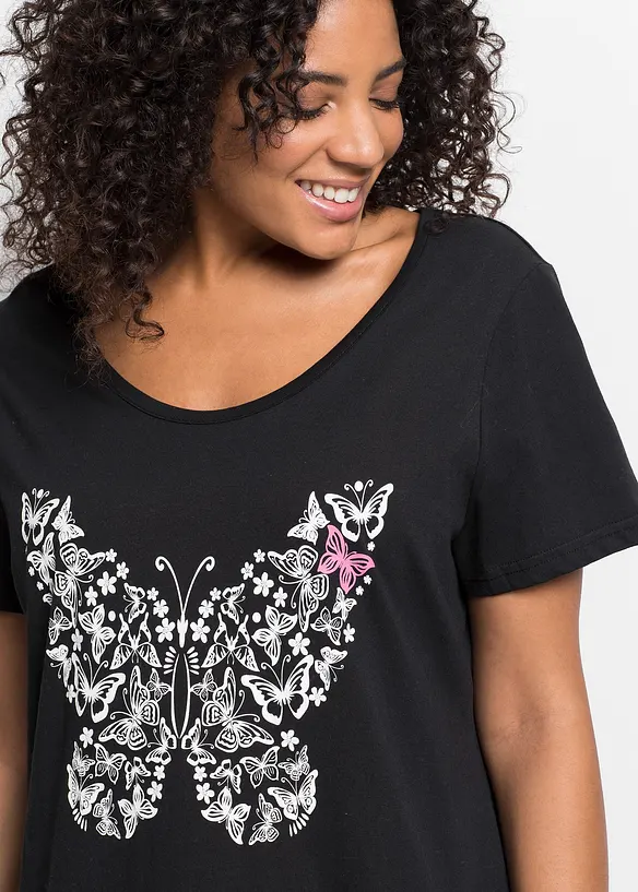 Kort nattkjole i økologisk bomull, bonprix