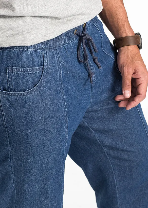 Classic Fit-pull on-bukse i lett bomull, Straight, bonprix