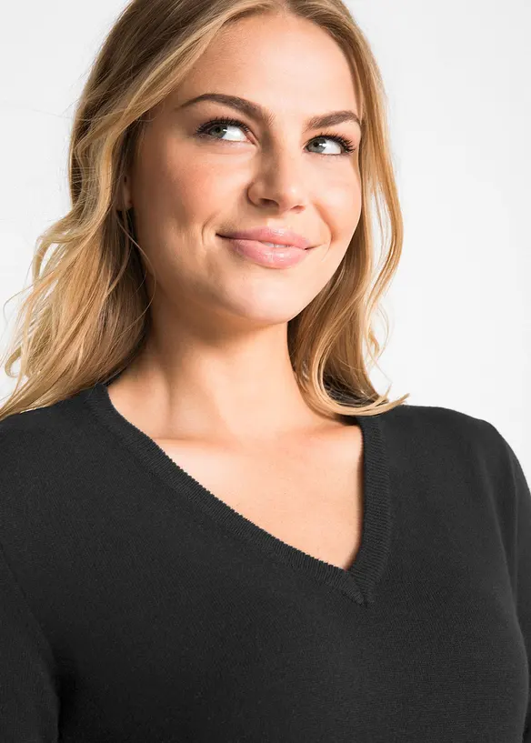 Lang basic-genser med V-hals, bonprix