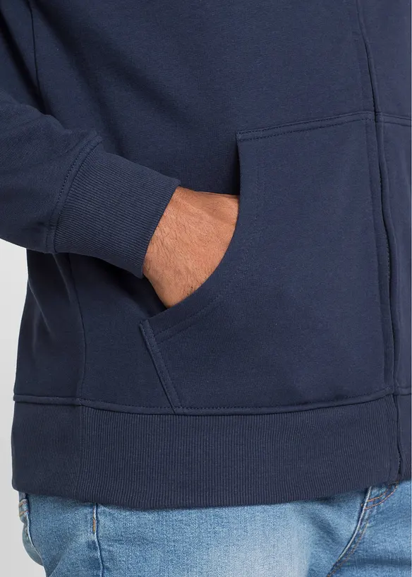 Sweatshirtjakke med høy kant i halsen, bonprix