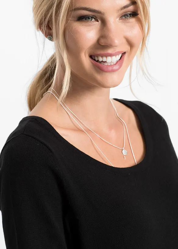 Strikkekjole i ledig snitt, bonprix