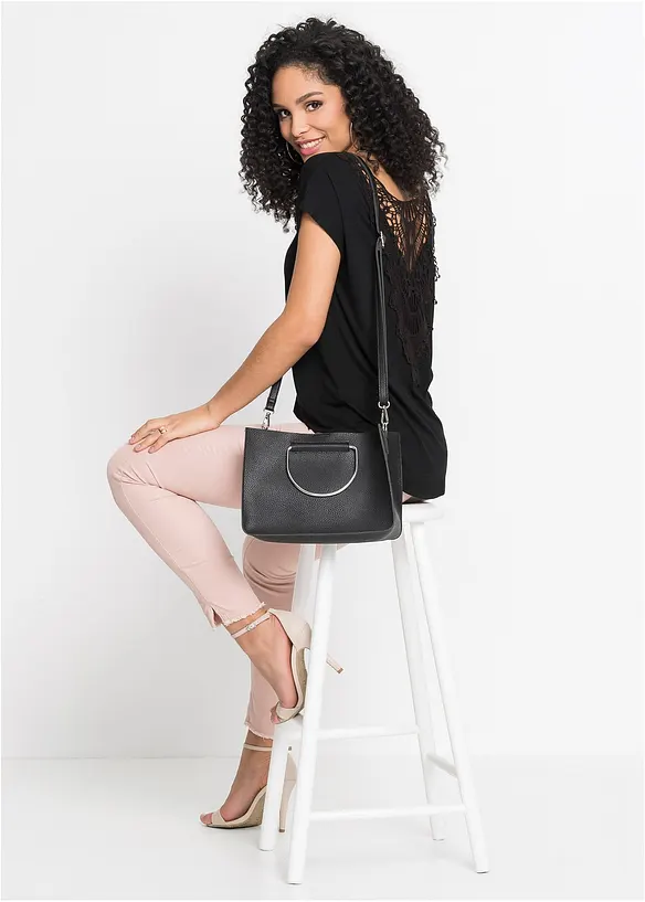 Topp med heklet innfelling, bonprix