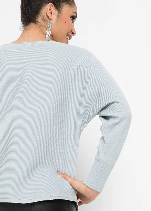 Oversized ribbestrikket genser, bonprix