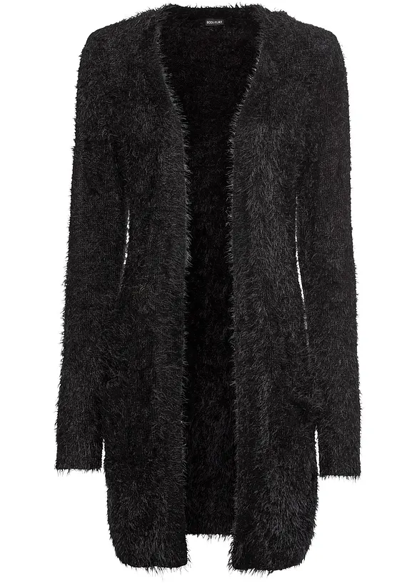 Lang strikkejakke i fluffy stil, bonprix
