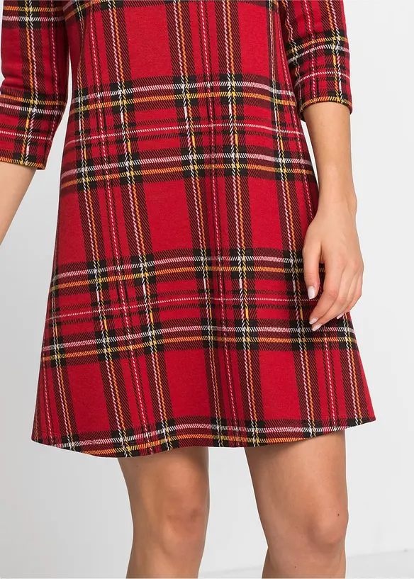 Minikjole med jacquardvevd rutemønster, bonprix