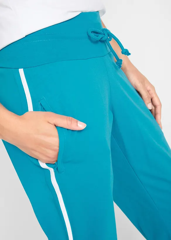 Capribukse i bomullstrikot (2-pack), bonprix