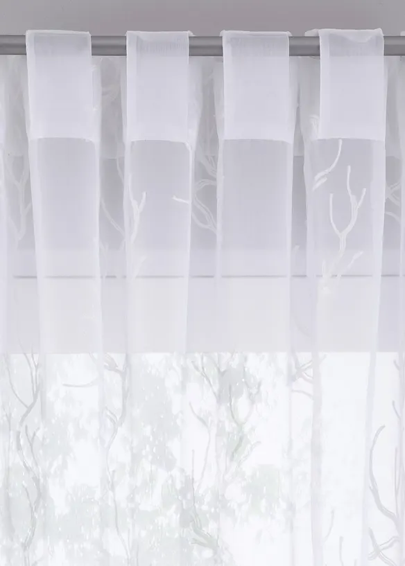 Gardinen med broderi, med resirkulert polyester (1-pack), bonprix