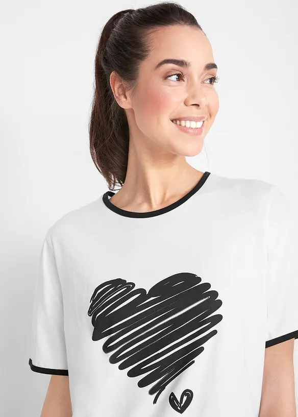 Lang topp, kortermet (2-pack), bonprix