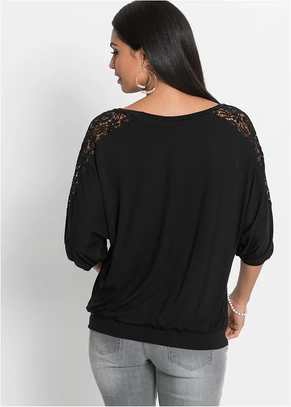 Oversized topp i viskosemiks, bonprix
