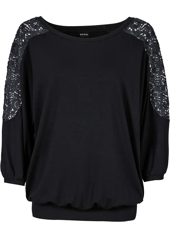 Oversized topp i viskosemiks, bonprix