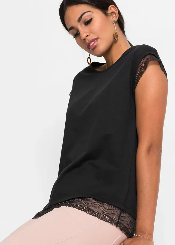 Boxy topp i bomull, bonprix