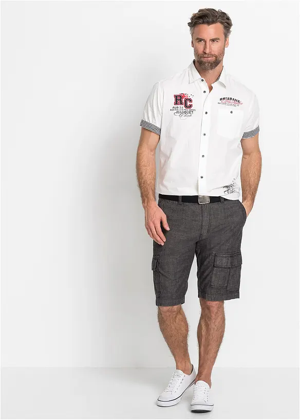 Cargo-bermuda i 100% bomull, Loose fit, bonprix