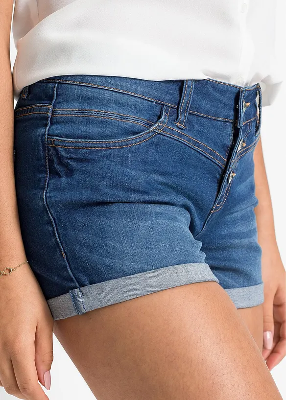 Denimshorts Mid Waist, bonprix