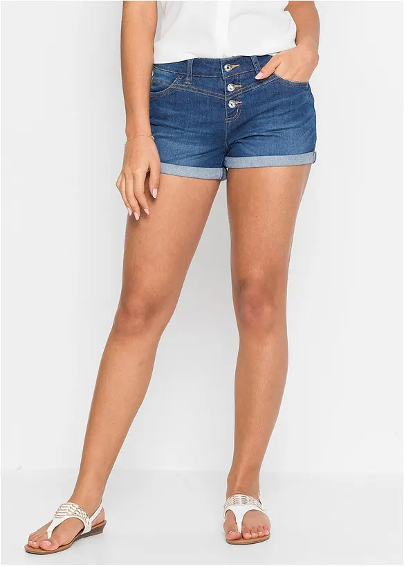 Denimshorts Mid Waist, bonprix