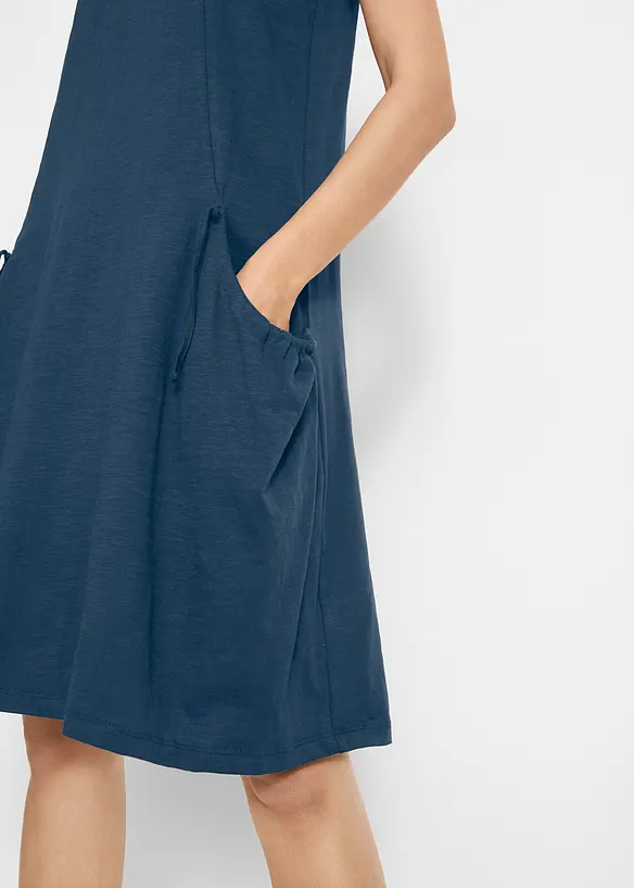 Trikotkjole i bomull med lommer, bonprix