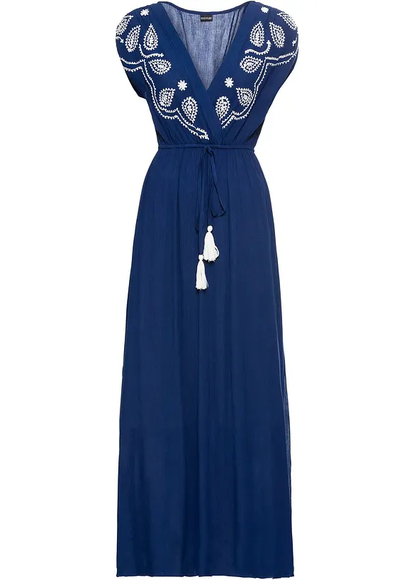 Maxikjole med broderi, bonprix