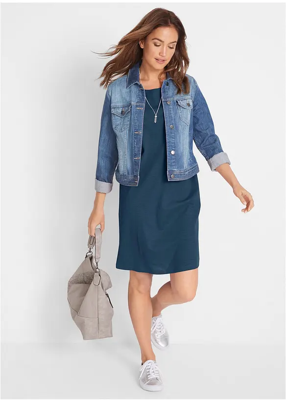 Jerseykjole i bomull, bonprix