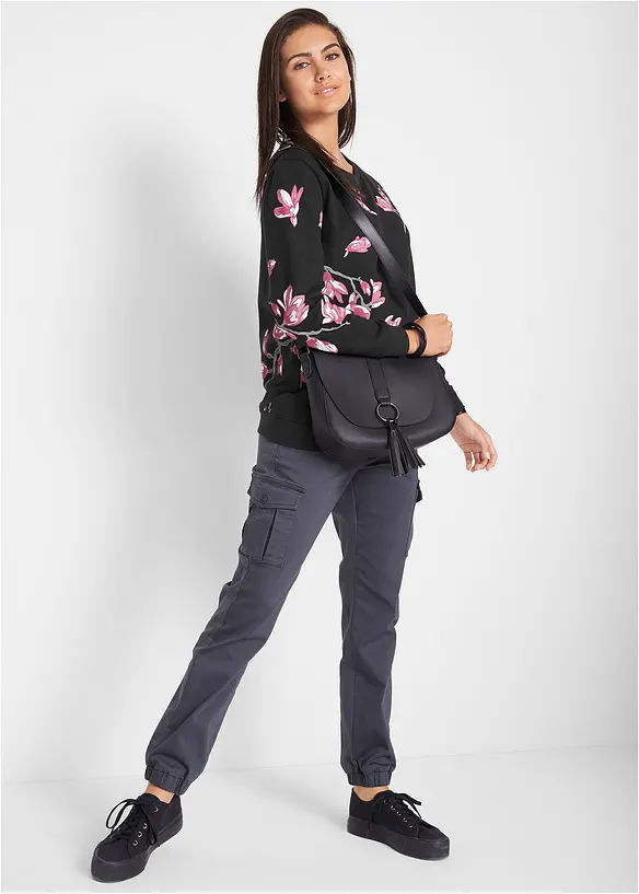 Sweatshirt av 100% bomull, i ledig snitt, bonprix