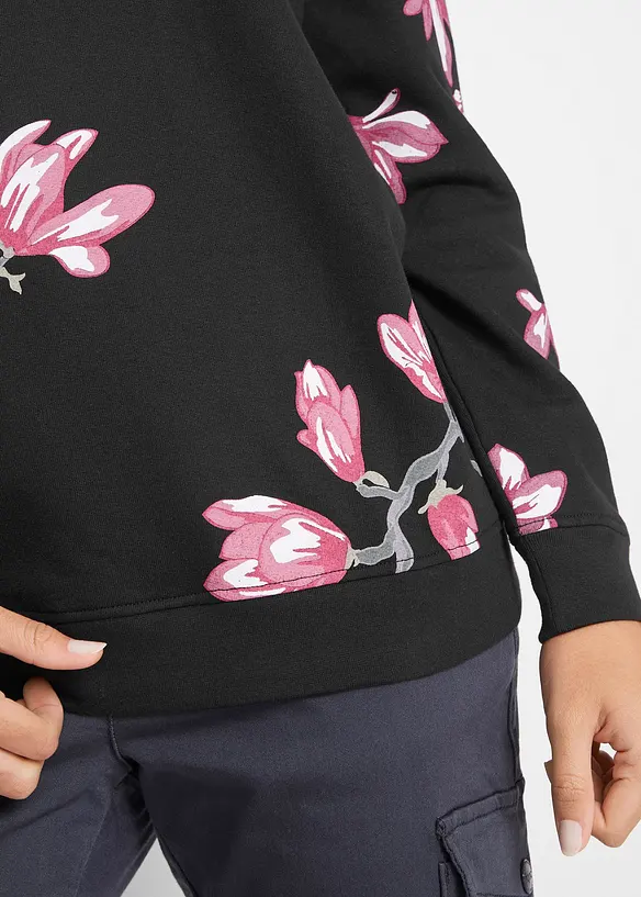 Sweatshirt av 100% bomull, i ledig snitt, bonprix