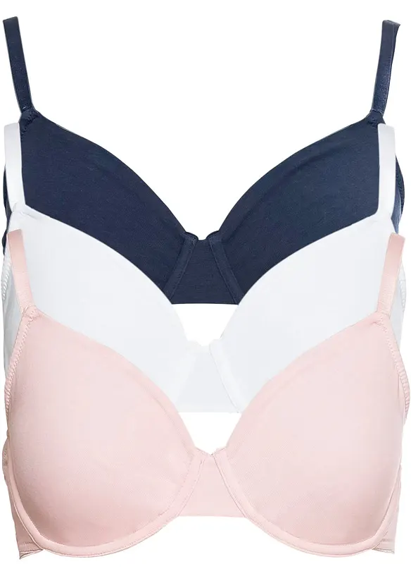 T-shirt BH med bøyle økologisk bomull (3-pack), bonprix