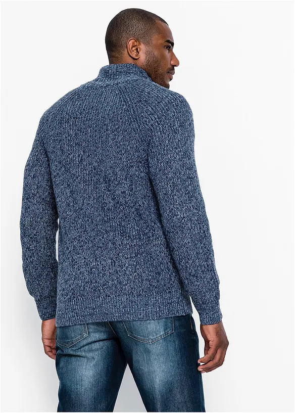 Cardigan i grov ribbestrikk med bomull, bonprix